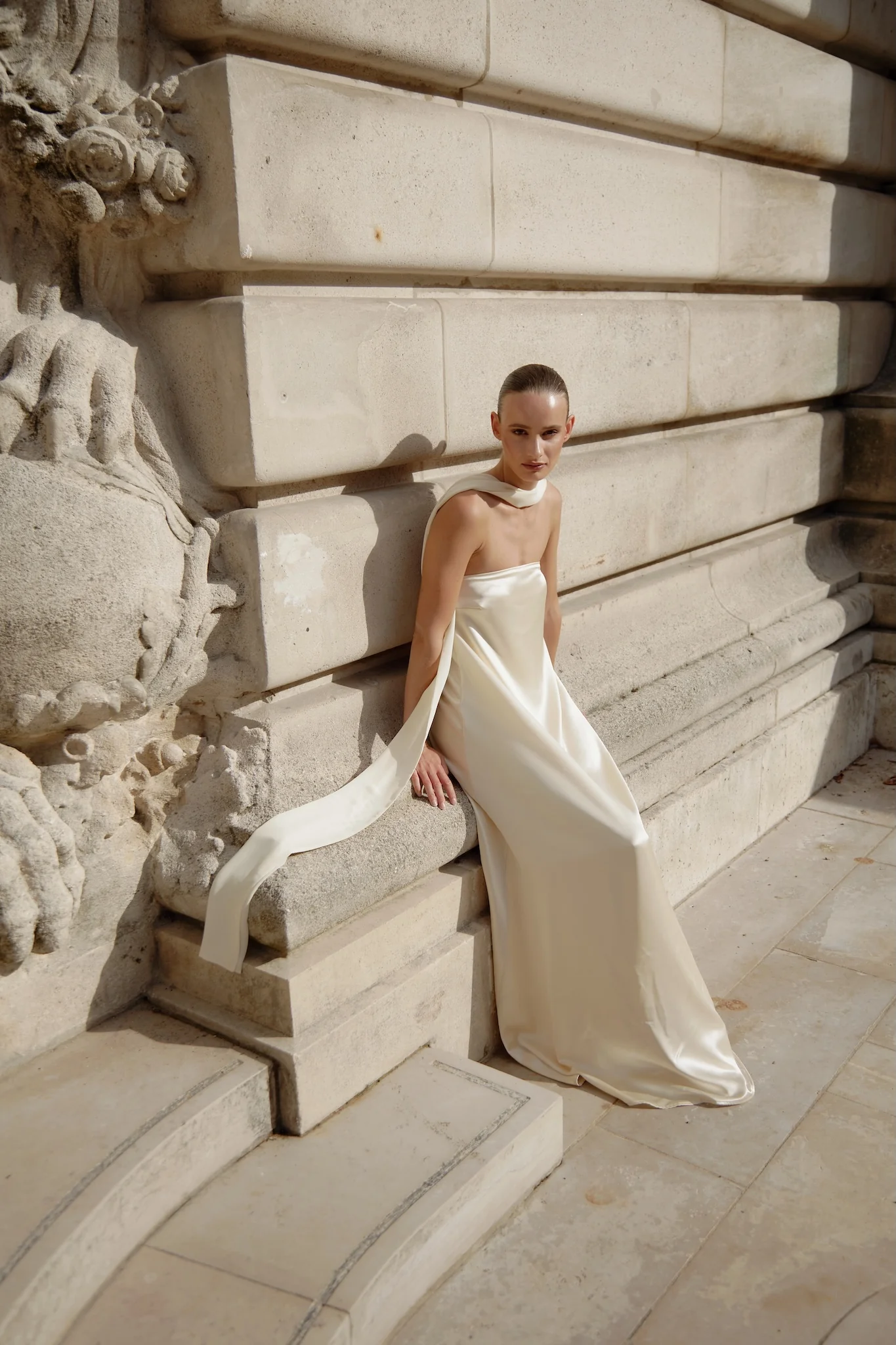 Rayssa Scarf Gown in Naia™ Satin - Image 7