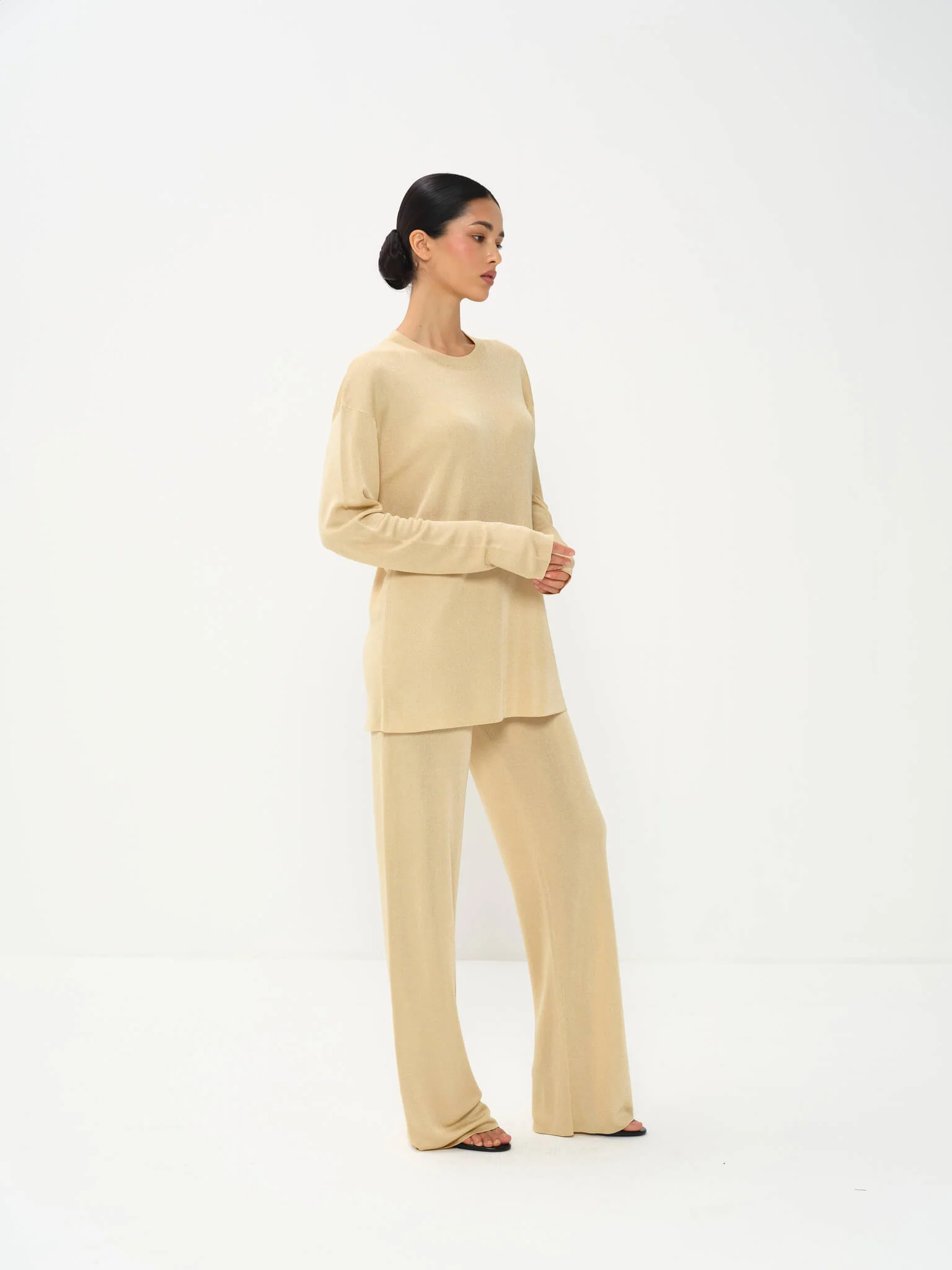 Sadeen Long Sleeve Shirt in Viscose Knit with Lurex - Image 4