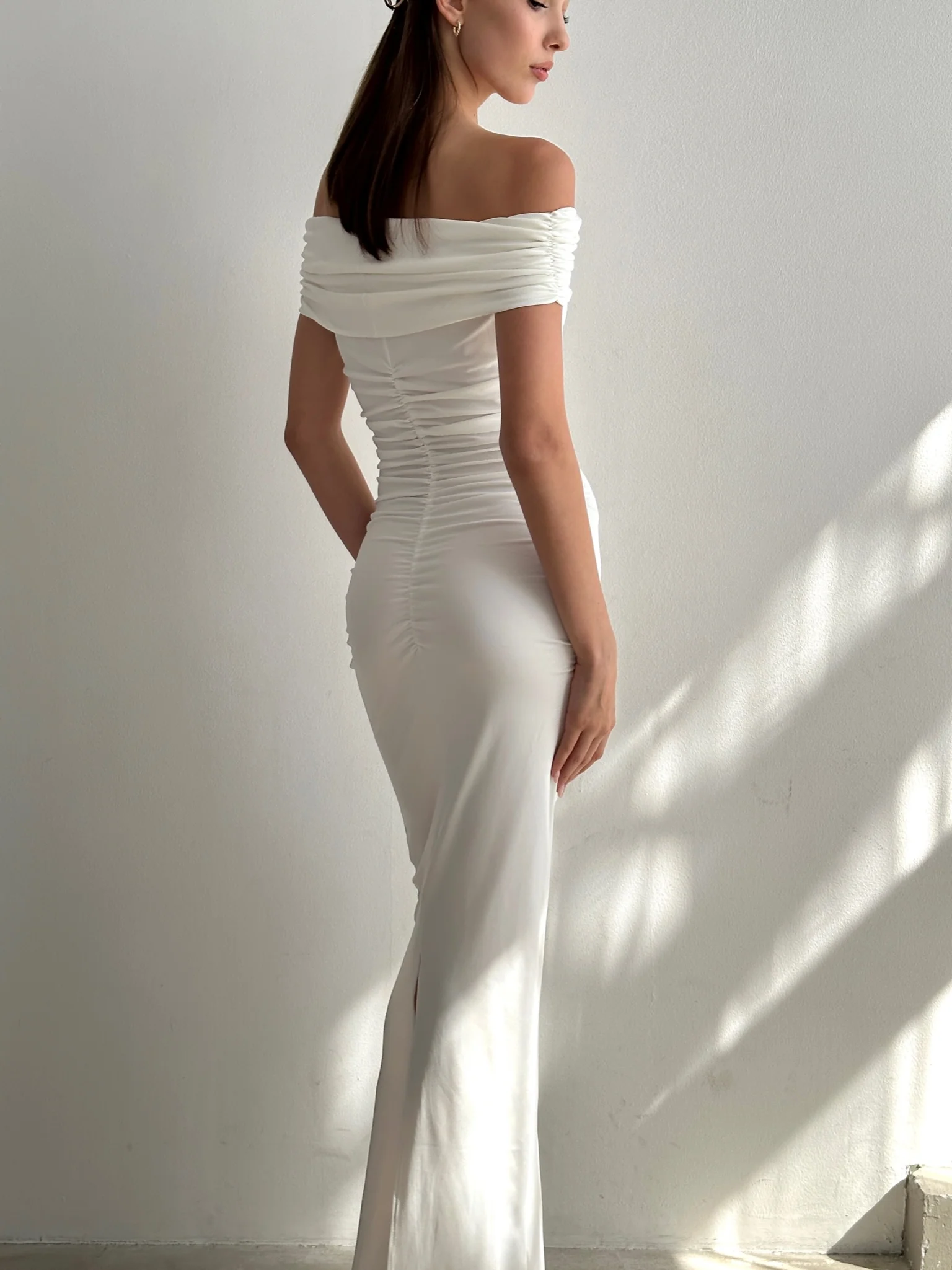 Scarlett Off-Shoulder Maxi Dress in Cotton - Image 10