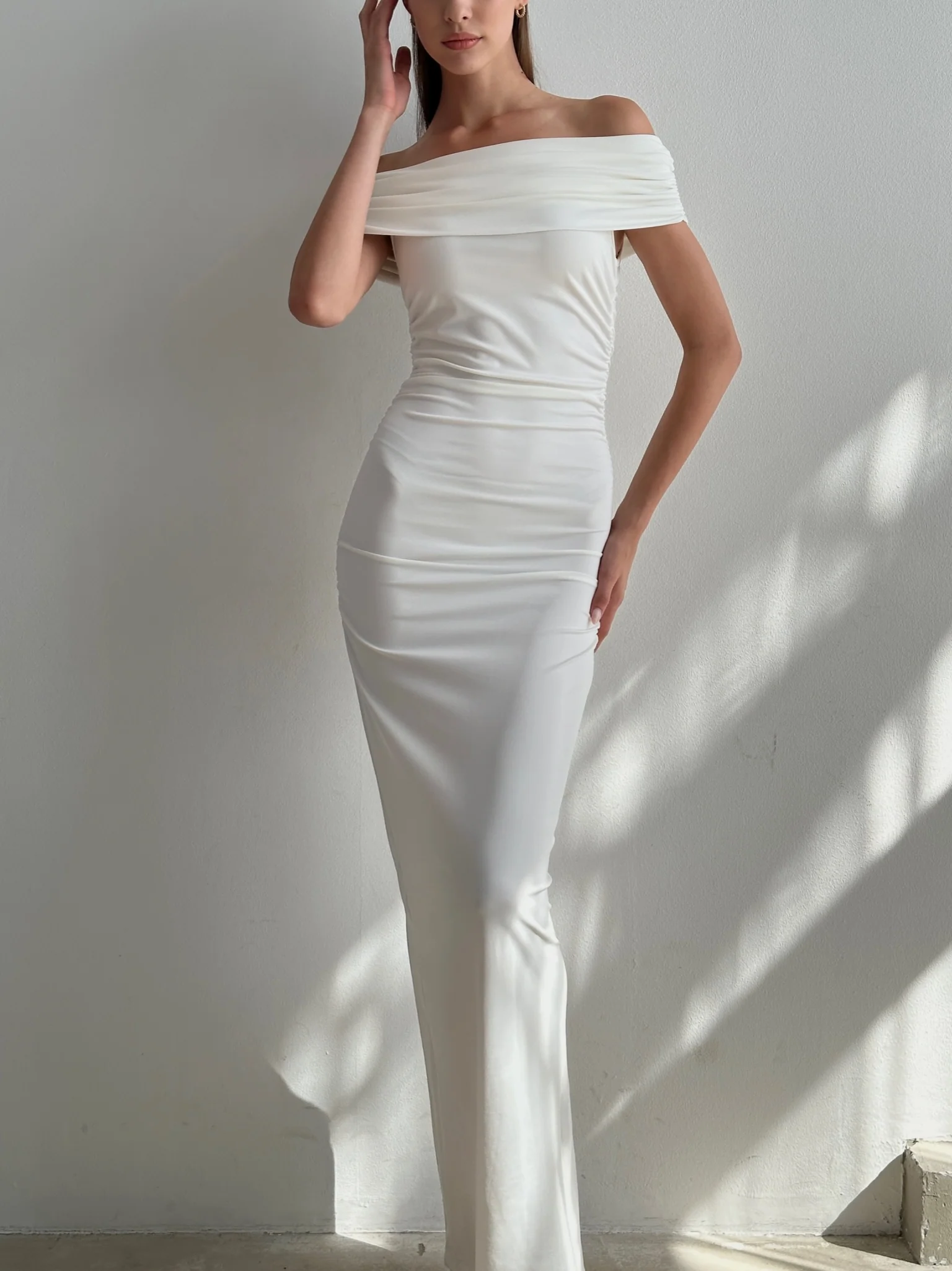 Scarlett Off-Shoulder Maxi Dress in Cotton - Image 9